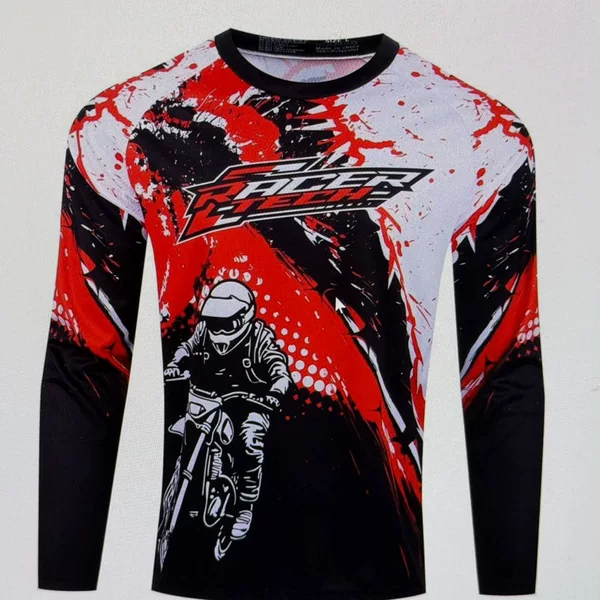 Cross-Border Export New Hot-Selling Men's and Women's Long-Sleeved Breathable T-Shirts 3D Printed Off-Road Motorcycle Cycling Clothes