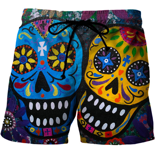  Independent Station Wish Amazon eBay Summer New Print Skull Head Beach Shorts Unisex Series