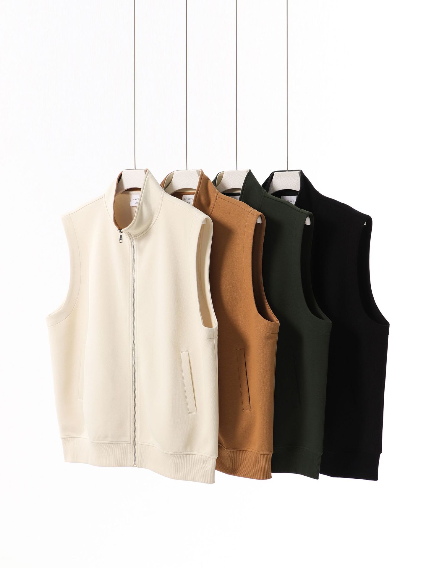 Autumn New 380g Heavy Composite Cotton Loose Casual Jacket Vest Fashion Brand Solid Color Outer Wear Sleeveless Sweater