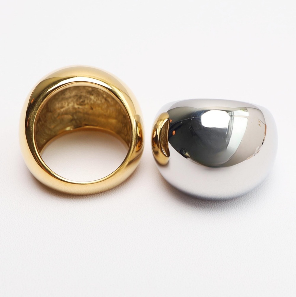 Simple Style Solid Color Titanium Steel Plating Rings display picture 2