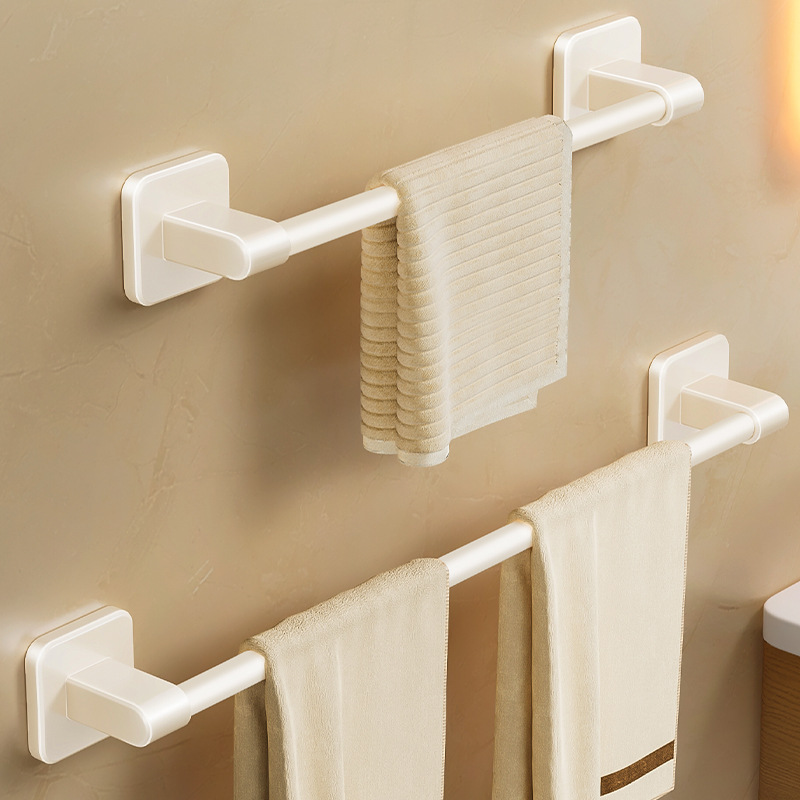 No-Drill Wall-Mounted Towel Rack for Bathroom, Single Rod Storage Rack for Towels in the Shower