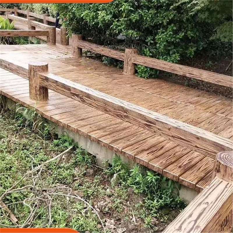 湖南郴州水泥仿木地板庭院景观纹理逼真坚固耐磨抗风化本地直发​