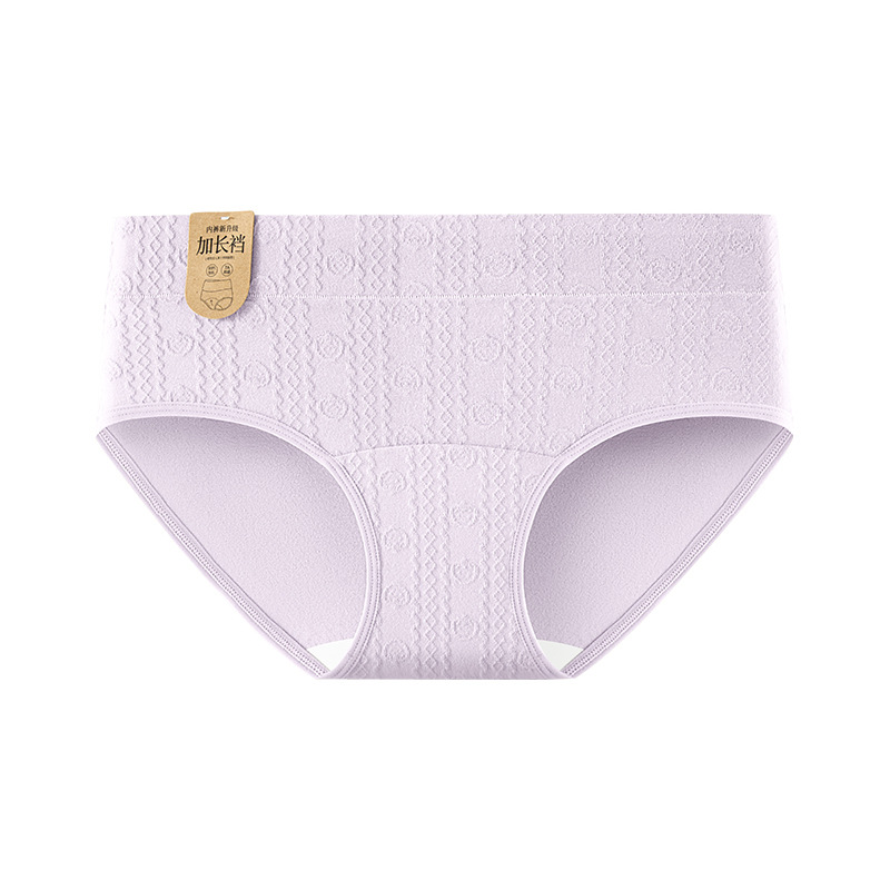 Cómodo calzoncillos de algodón transpirables de alta elasticidad 9A antibacteriano alarga la entrepierna de algodón jacquard de cintura media ropa interior de mujer de algodón vegetal