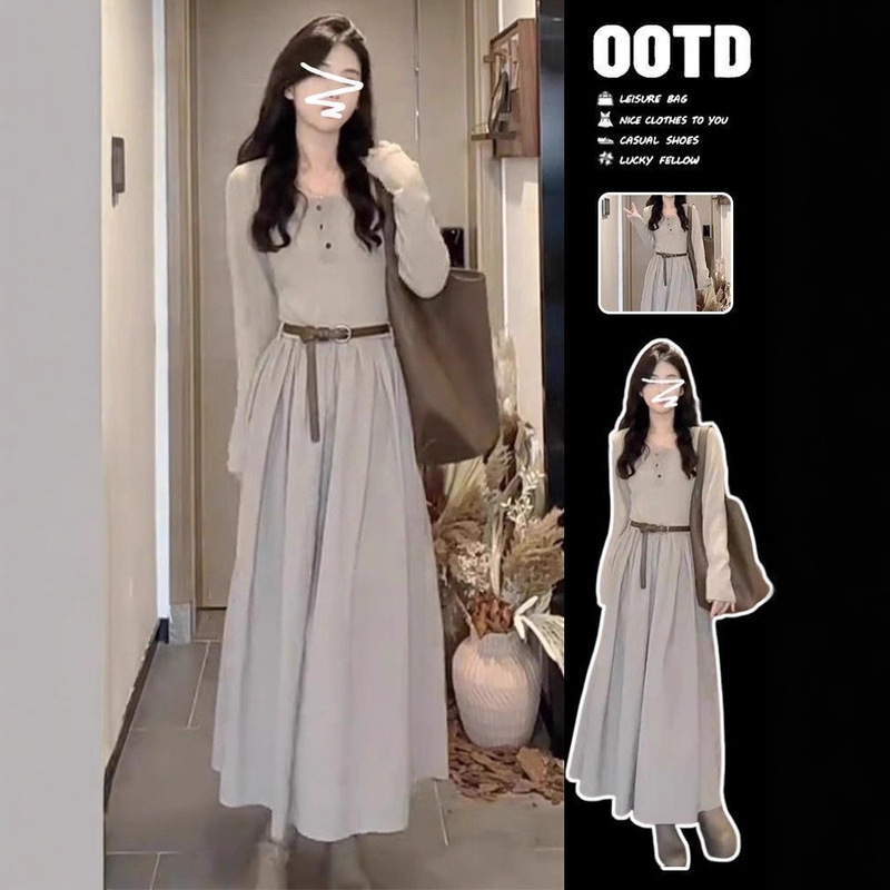 2025 New Autumn Trendy Style French Long-Sleeve Dress Women's Early Autumn Elegant Dress