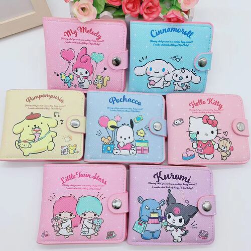 Cartoon Collection PU Wallet Foldable Button Leather Purse Kurumi Pochi Dog Children Super Cute Inner Pocket Wallet