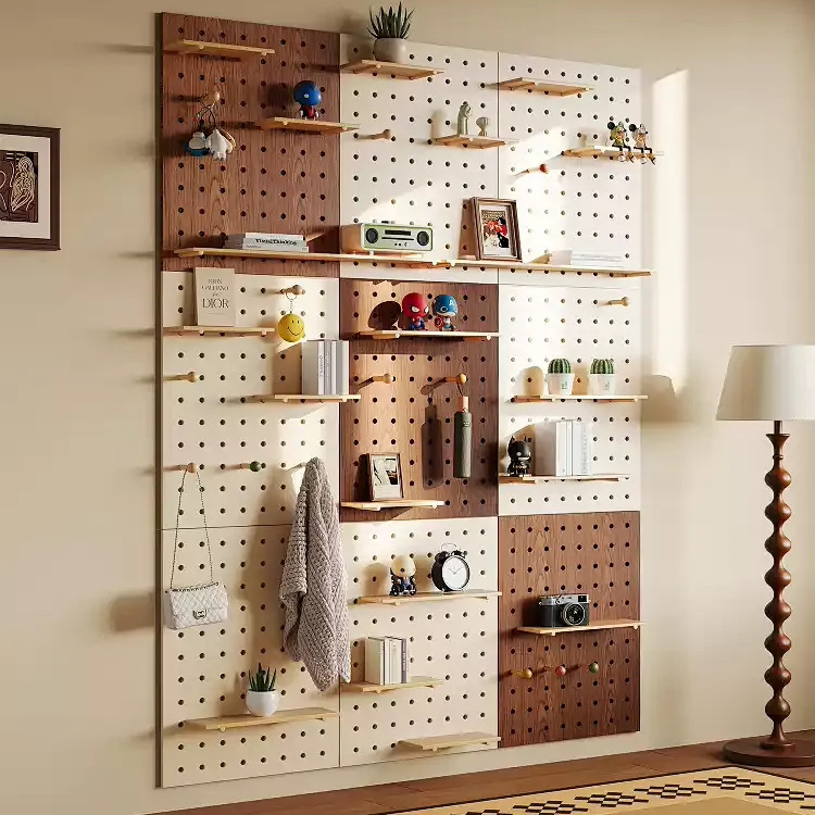 Conejo bebé agujero agujero tablero estante de madera sólida pared de modelado accesorios de pared colgando pared tablero de madera estante de exhibición