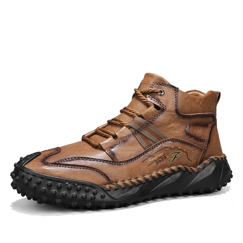 Men's Martin Boots High-Top Autumn And Winter Outdoor Casual Leather Shoes Non-Slip Wear-Resistant Work Short Boots Men_vogvips.com