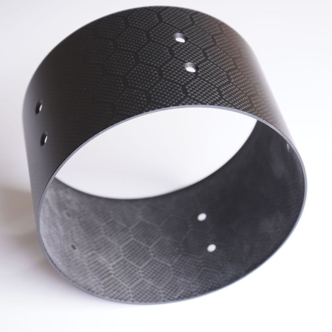 碳纤维大口径圆筒 轻量化机械防护外壳抗静电耐酸碱CNC精加工