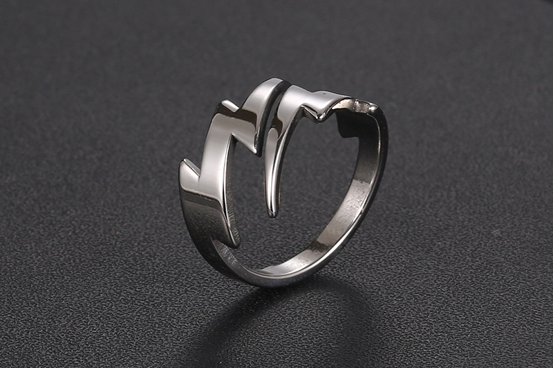 6g Weight Rings Classification 11, 12, 6 Ring Size 1 Piece Quantity Holiday, Daily Occasion Titanium Steel Material Lightning Pattern Men's Gender Polishing Design Simple Style Style Simple Style Lightning Titanium Steel Polishing Men's Rings 7