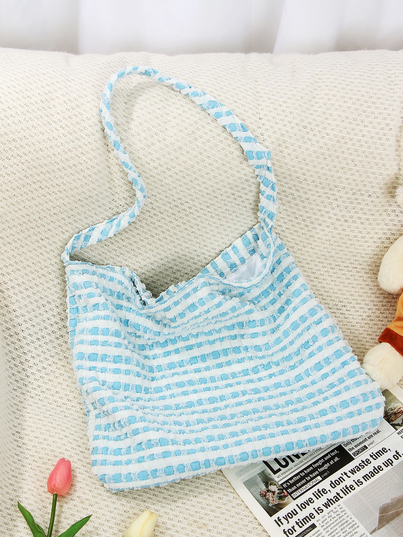 Berger Large Capacity Bag Women's Summer Versatile Shoulder Bag Cloth Bag College Student Class Bag Commuting Tote Bag_voghion.com