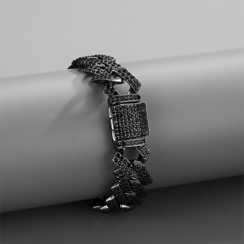 Hip-Hop Solid Color Alloy Inlay Rhinestones Menu0027S Necklace 1 Piece