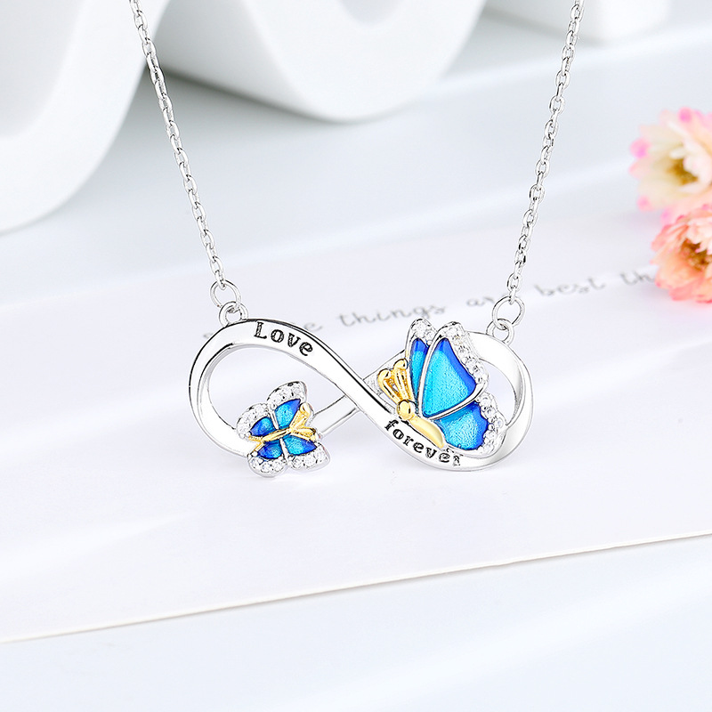 Creative Butterfly Pendant LOVE Necklace For Women