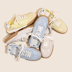 Soft Leather Agan Shoes for Women, 2024 New Arrival Ballet Training Shoes, Lace-Up Retro All-Match Lightweight Breathable Sports White Sneakers