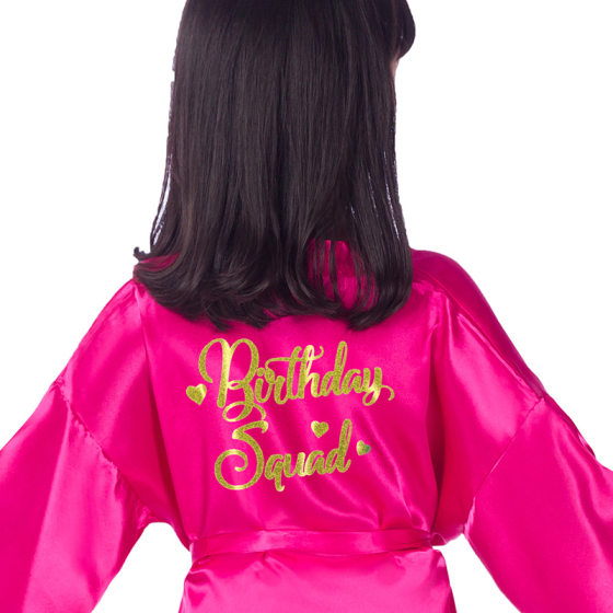 Bronzing Birthday Squad Birthday Squad Children's Cardigan Gown Dopamine Colorful Birthday Party Gown