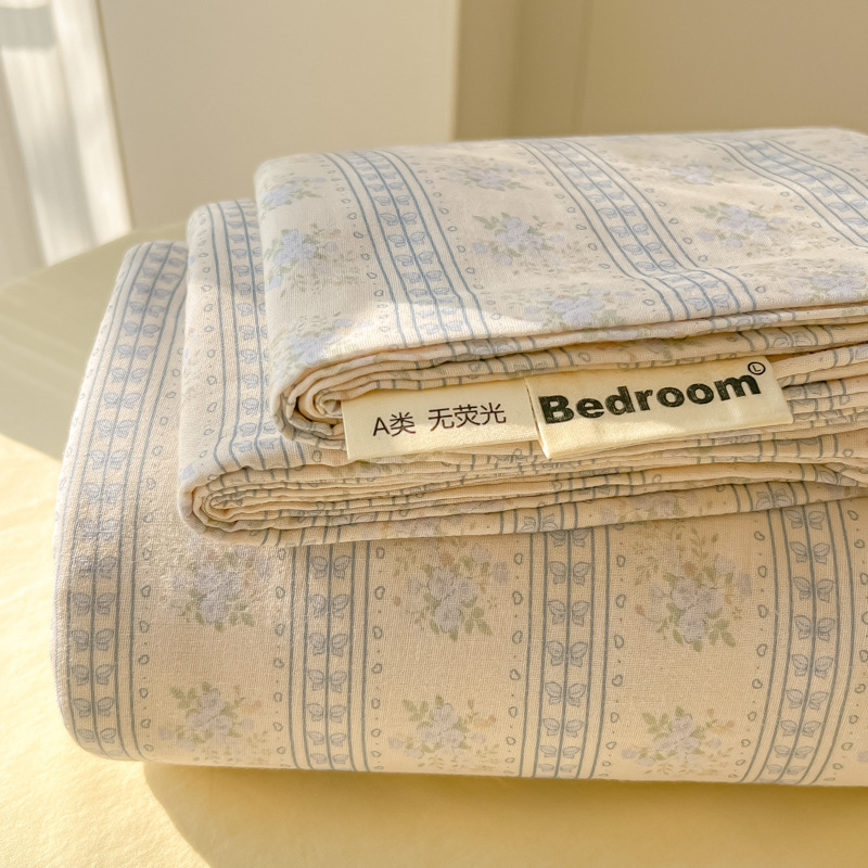 母子グレード A タイプ裸睡眠純綿シーツ小さな新鮮な綿シングルピース学生寮シングルとダブル枕カバー 3 点セット