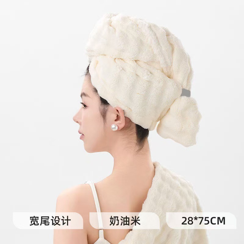 2025年新款干发帽珊瑚绒加厚超强吸水A类布速干双层女包头发毛巾|undefined