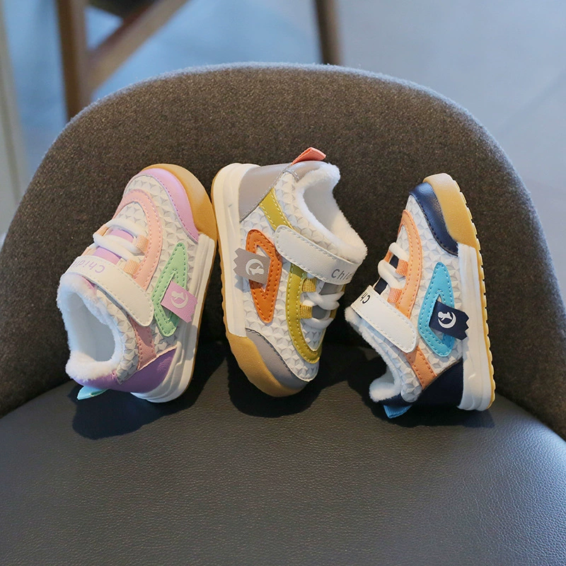 Caidi AI зимняя Новинка От 1 до 3 лет детская обувь для малышей на флисовой подкладке теплая мягкая подошва Нескользящая детская обувь