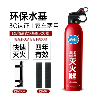 Vehicle fire extinguisher water-based fire fighting auto - 600ml-water-based-1-bottle-strap-bracket