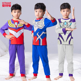 ULTRAMAN Home Suit Spring and Autumn Boys Cotton Shirou Long Sleeve Home Suit ULTRAMAN Pajamas