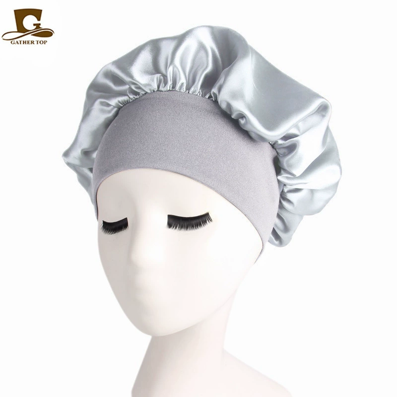Sleeping Hat TJM-301 — Wide-Edge High-Elastic Ladies Hair Care Cap, Satin-Look, 56–58 cm