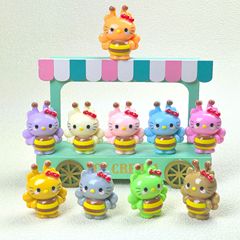 蜜蜂猫猫 diy饰品树脂配件车摆件玩桌钥扣潮批发创意萌粒卡通盲挂