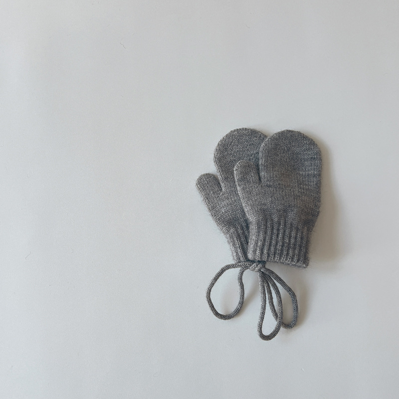 Children's gloves Winter candy colored halter baby knit to keep warm_voghion.com