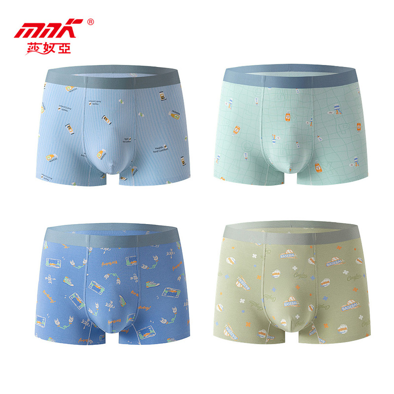 Promotional Shania Men's Underwear Ultra-Fine Modal Boxers Mid-Waist Printed Traceless Boys Shorts Head