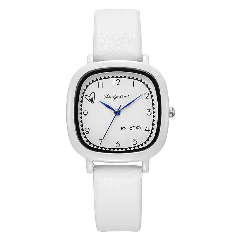 Shangmei transfronterizo Xiaoqing nuevo corazón de niña de alto aspecto novias examen reloj Escuela Secundaria estudiante de primaria reloj cuadrado simple image 1