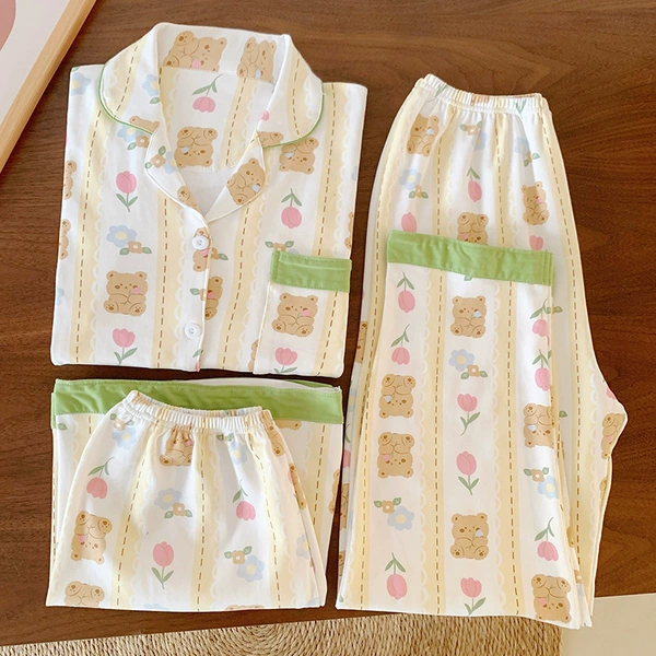 Shorts flower-shaped, trousers, with short sleeve