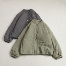 冬季保暖绗棉拉链长袖宽松棉服 通勤百搭加棉日系棉衣外套女复古