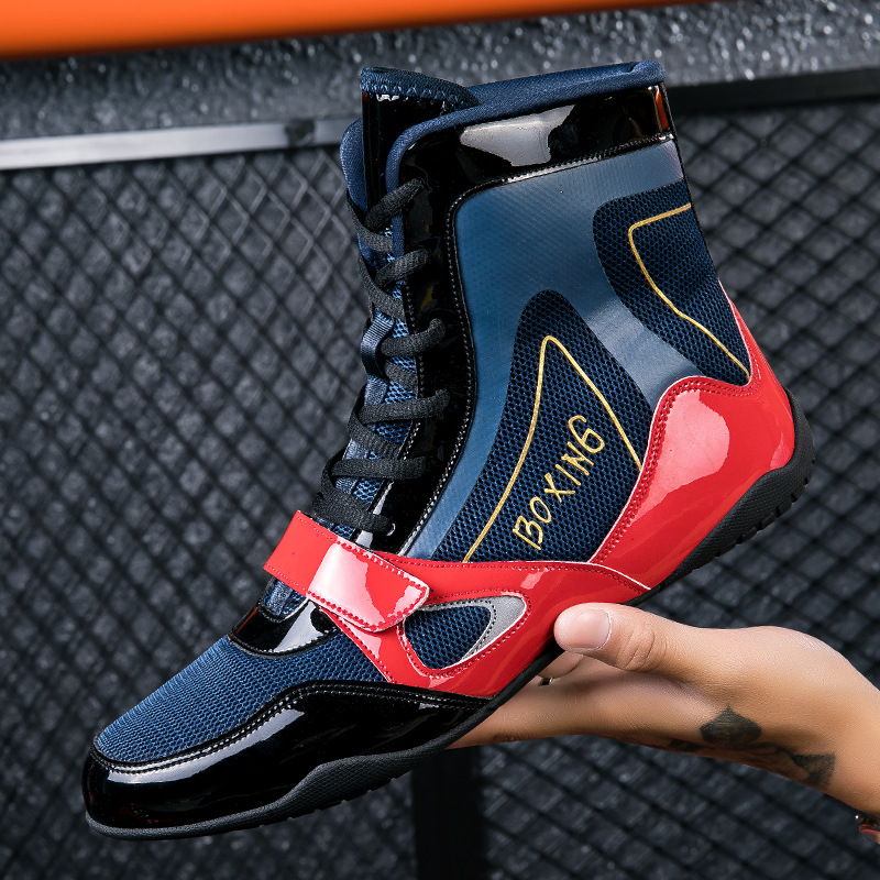 New weightlifting shoes, men's kickboxing shoes, combat wrestling shoes, wrestling boots, long boots, boxing shoes, with durable rubber soles