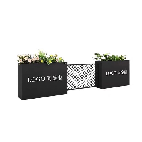 Outdoor stainless steel flower box flower stand set municipal flower bed real estate office outdoor display commercial square iron flower trough fence