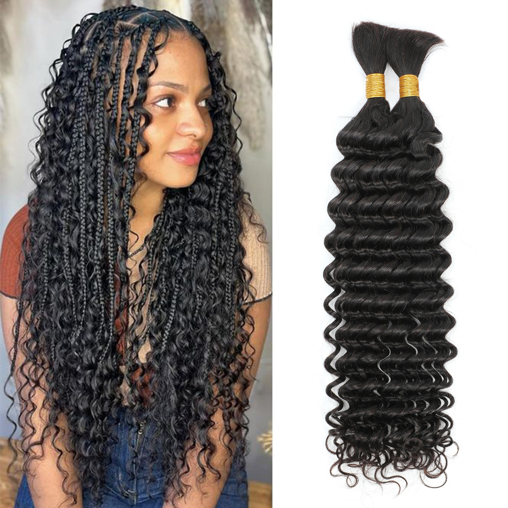 Deep Wave Real Wig Boho Braids Extensions Human Export Curly Hair Bulk_voghion.com