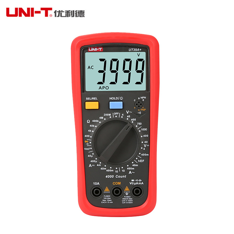 优利德数字大屏万用表UT39A+/UT39C+/UT39E+数显多用表