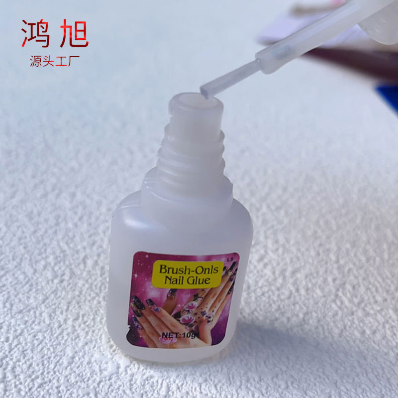 Foreign trade cross-border nail glue 10g independent wear fake nail accessories with brush head nail glue