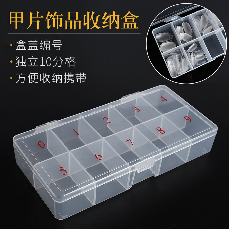 Nail art supplies nail empty box 500 translucent nail box 500 pp box wholesale