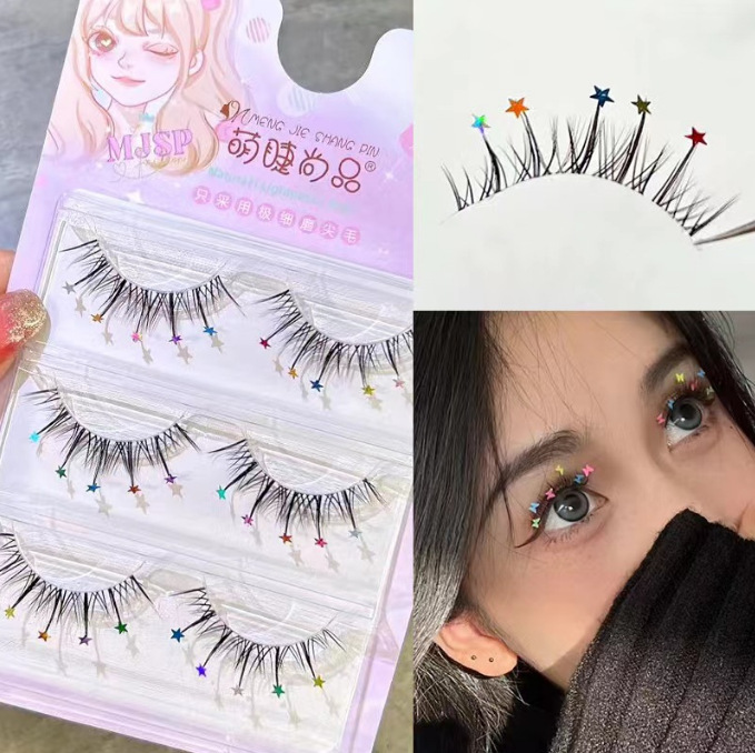 Meng pestañas producto aire sentido Sun Flower Fairy pestañas falsas natural aire sentido transparente tallo fino pestañas falsas M08