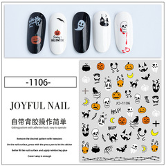 Foreign trade Halloween nail art stickers pumpkin skull waterproof nail stickers nail art decoration small pattern