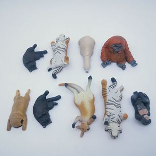 Random 9 Types of Simulated Animal Model Dolls in Tail Goods 30 Doorsables Stacked Fairy Tale House Glass Eye Toys