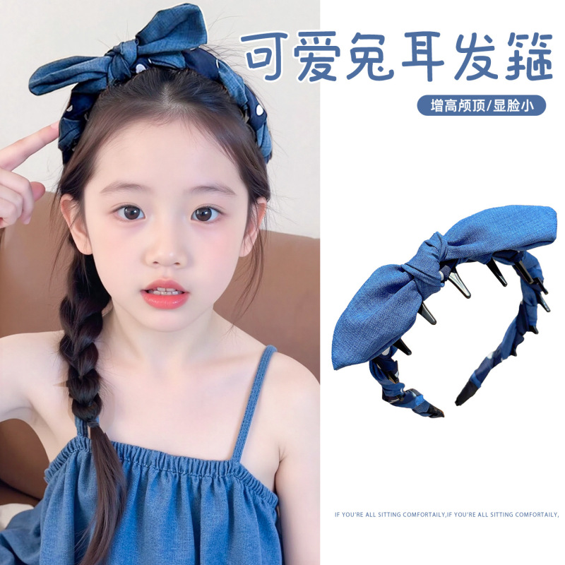 儿童波点发箍女童不勒头带齿防滑发卡小女孩碎发整理头箍宝宝发饰|undefined