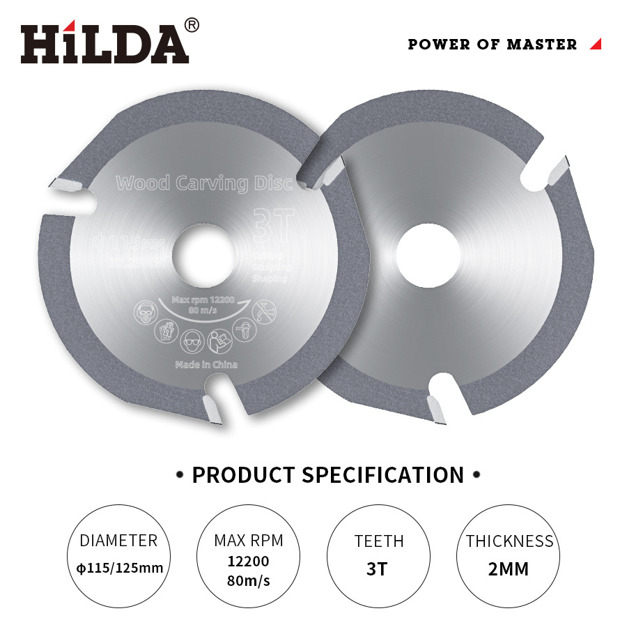 Hilda/Hilda ventas directas de la fábrica de madera talla hoja de sierra amoladora angular hogar disco de corte disco de molienda ángulo de corte amoladora