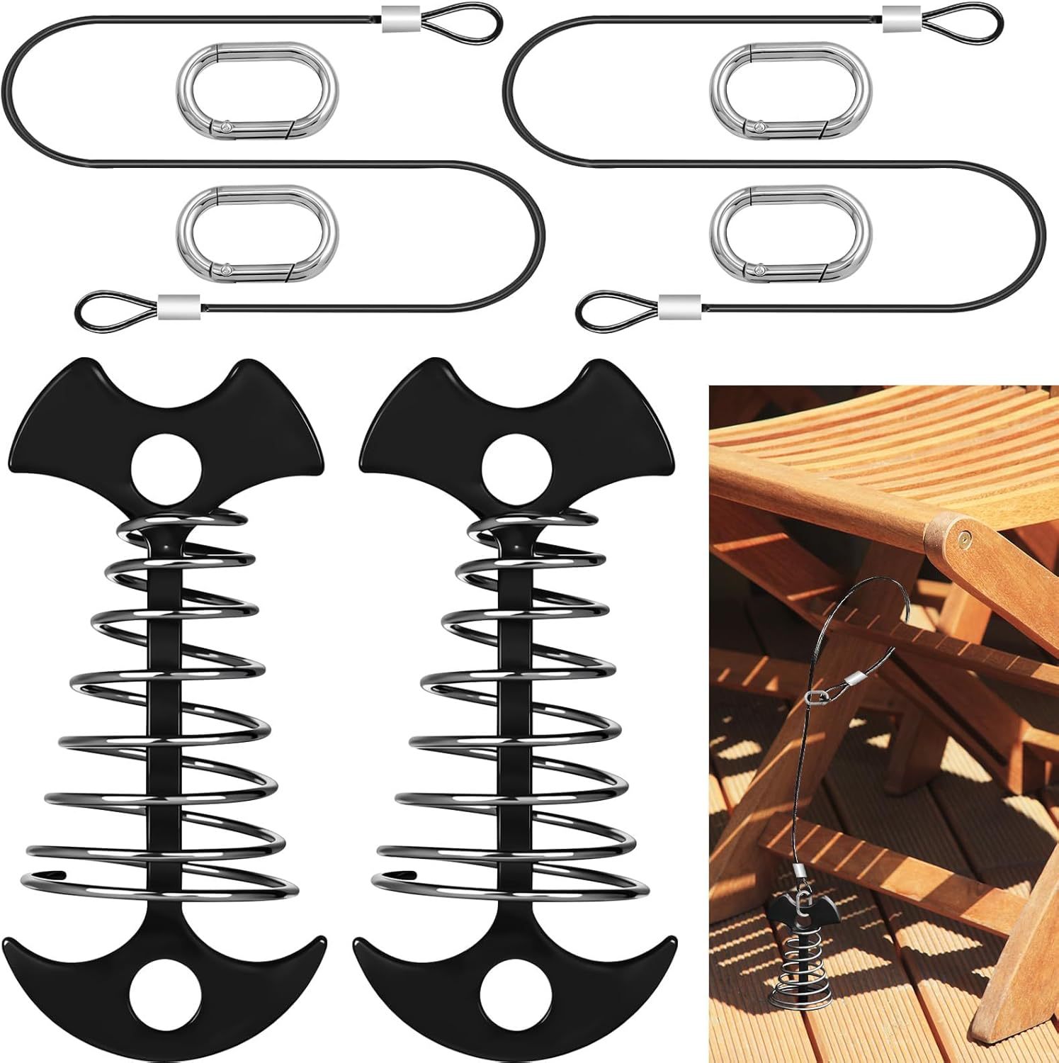 Outdoor Furniture Deck Anchors with Rope for Filling Gaps Between…