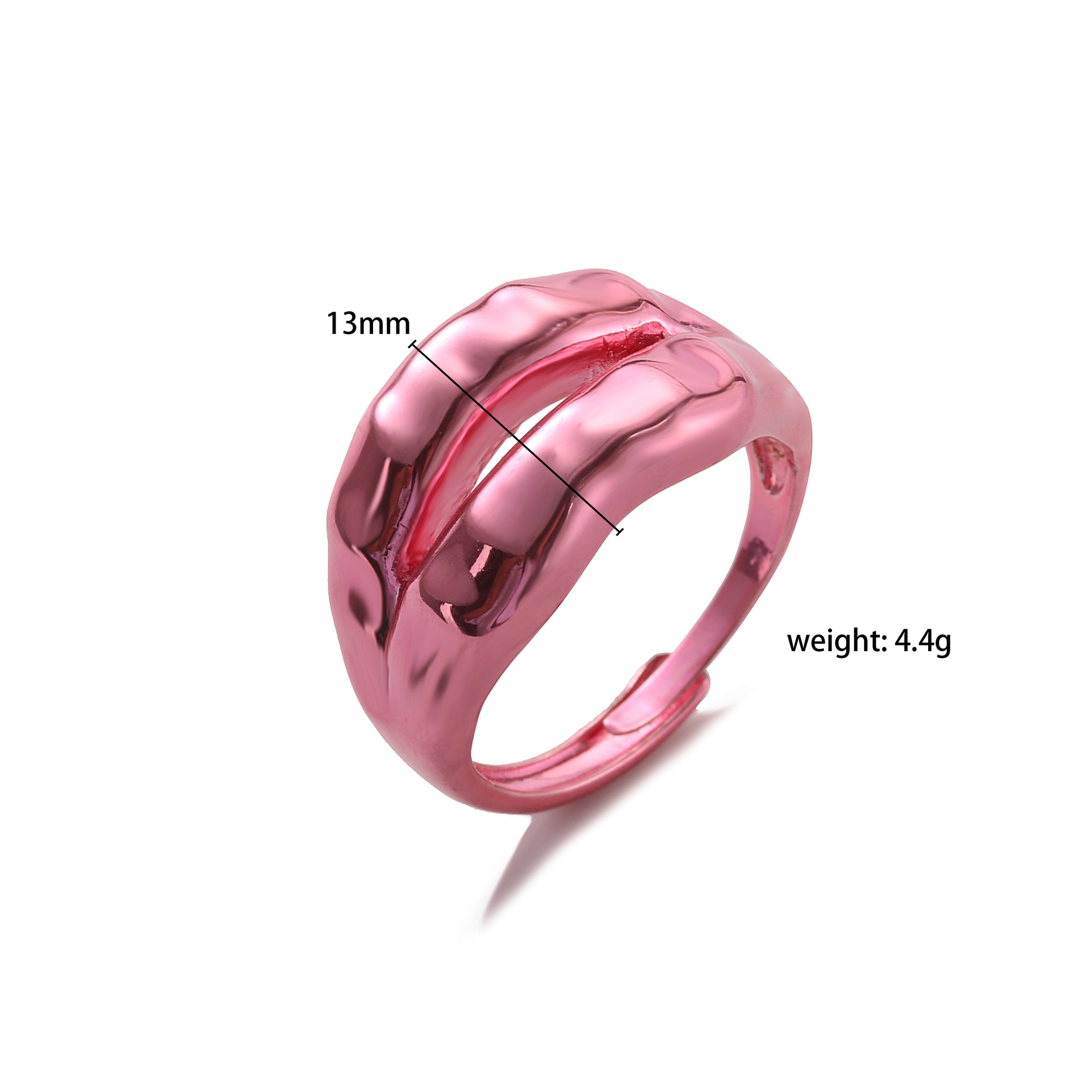 Fashion Solid Color Copper Irregular Plating Open Ring 1 Piece