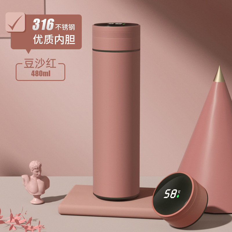 高档显温真空直身杯316不锈钢保温杯智能水杯高颜值商务办公水杯|undefined