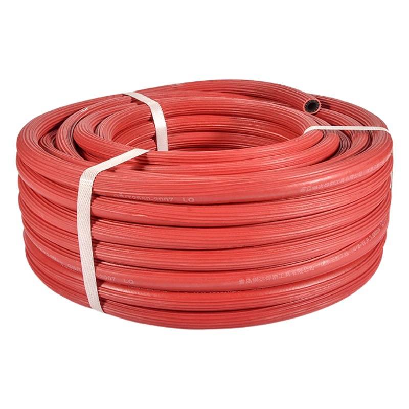 Взрывозащищенная трехклейкая двухпроводная кислородная трубка, ацетиленовый пропановый шланг, 8 мм, красная, синяя и черная глянцевая, устойчивая к высоким напряжением промышленная резиновая трубка