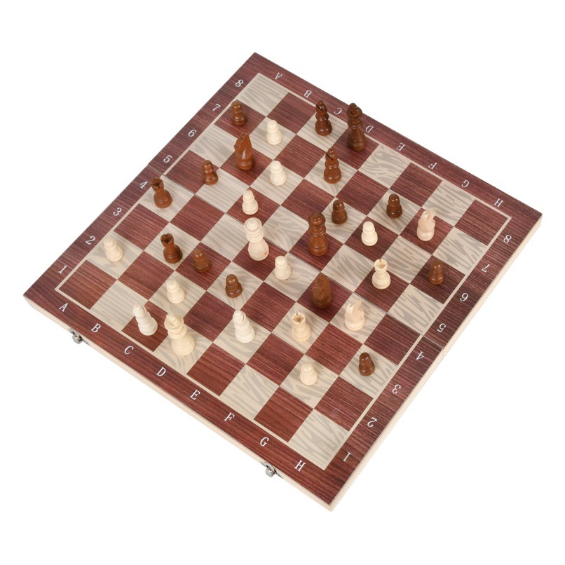 Zhiduoxing ajedrez de madera backgammon internacional damas tres en uno CAJA PLEGABLE portátil traje transfronterizo