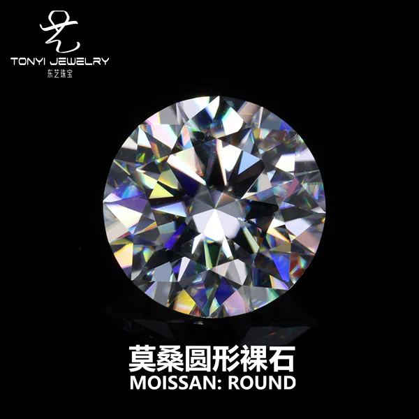 Moissanite Bare Stone Round DEFGH Color VVS Netity Eight Hearts and Eight Arrows Wuzhou Source Manufacturer Direct Supply Spot Wholesale