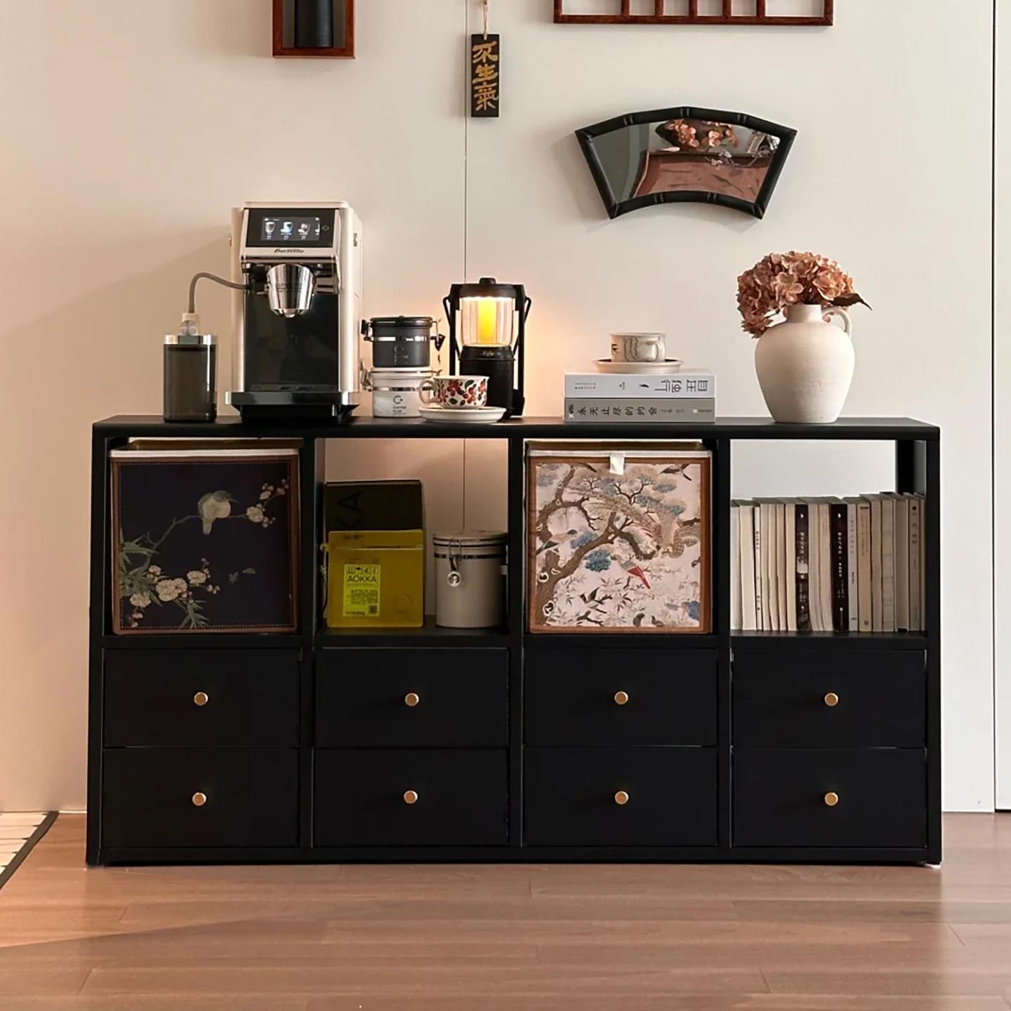 Nuevo gabinete chino de madera sólida gabinete de comedor sala de estar gabinete de café estante simple de almacenamiento casero armario todo en uno