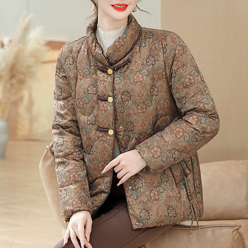 2024 мама пуховик короткая бабушка зимняя хлопчатобумажная куртка среднего и пожилого возраста женская осенняя зимняя куртка темперамент новый