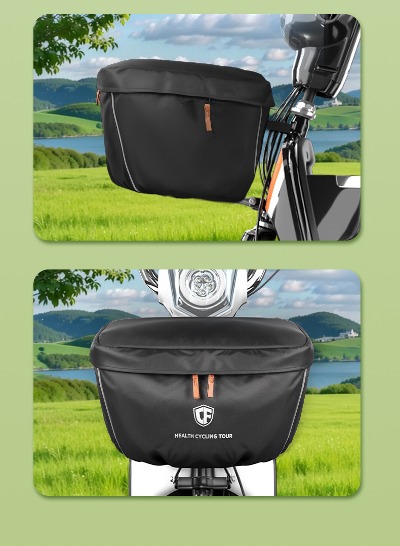 Electric Vehicle Basket Rain Cover Front Basket Bicycle Sun Protection Dustproof Waterproof Cover Retractable and Foldableable Storage